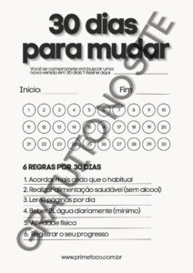 Leia mais sobre o artigo Transforme sua Vida em 30 Dias: O Desafio com 6 Regras Simples! (Baixe Gratis em PDF)